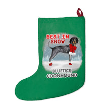 Load image into Gallery viewer, Bluetick Coonhound Best In Snow Christmas Stockings
