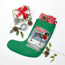 Load image into Gallery viewer, Bluetick Coonhound Best In Snow Christmas Stockings