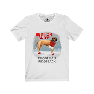 Rhodesian Ridgeback Best In Snow Unisex Jersey Short Sleeve Tee