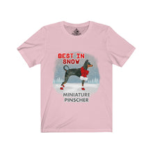 Load image into Gallery viewer, Miniature Pinscher Best In Snow Unisex Jersey Short Sleeve Tee