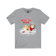 Load image into Gallery viewer, Shih Tzu Best In Snow Unisex Jersey Short Sleeve Tee