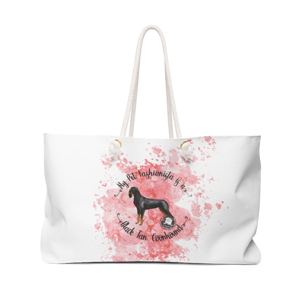 Black and Tan Coonhound Pet Fashionista Weekender Bag