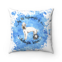 Load image into Gallery viewer, Bedlington Terrier Pet Fashionista Square Pillow
