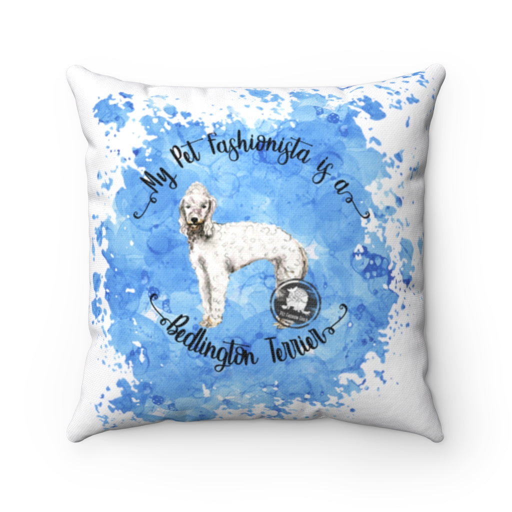Bedlington Terrier Pet Fashionista Square Pillow