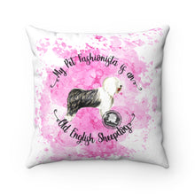 Load image into Gallery viewer, Old English Sheep Dog Pet Fashionista Square Pillow