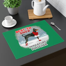 Load image into Gallery viewer, Miniature Pinscher Best In Snow Placemat