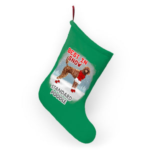 Standard Poodle Best In Snow Christmas Stockings