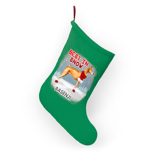 Basenji Best In Snow Christmas Stockings