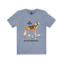 Load image into Gallery viewer, My Saluki Ate My Homework Unisex Jersey Short Sleeve Tee