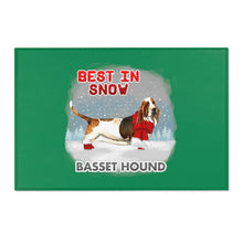 Load image into Gallery viewer, Basset Hound Best In Snow Area Rug