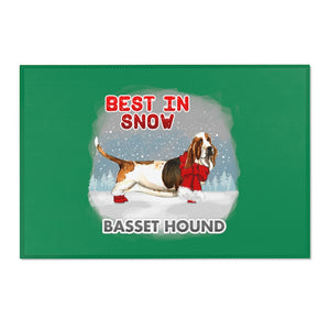 Basset Hound Best In Snow Area Rug