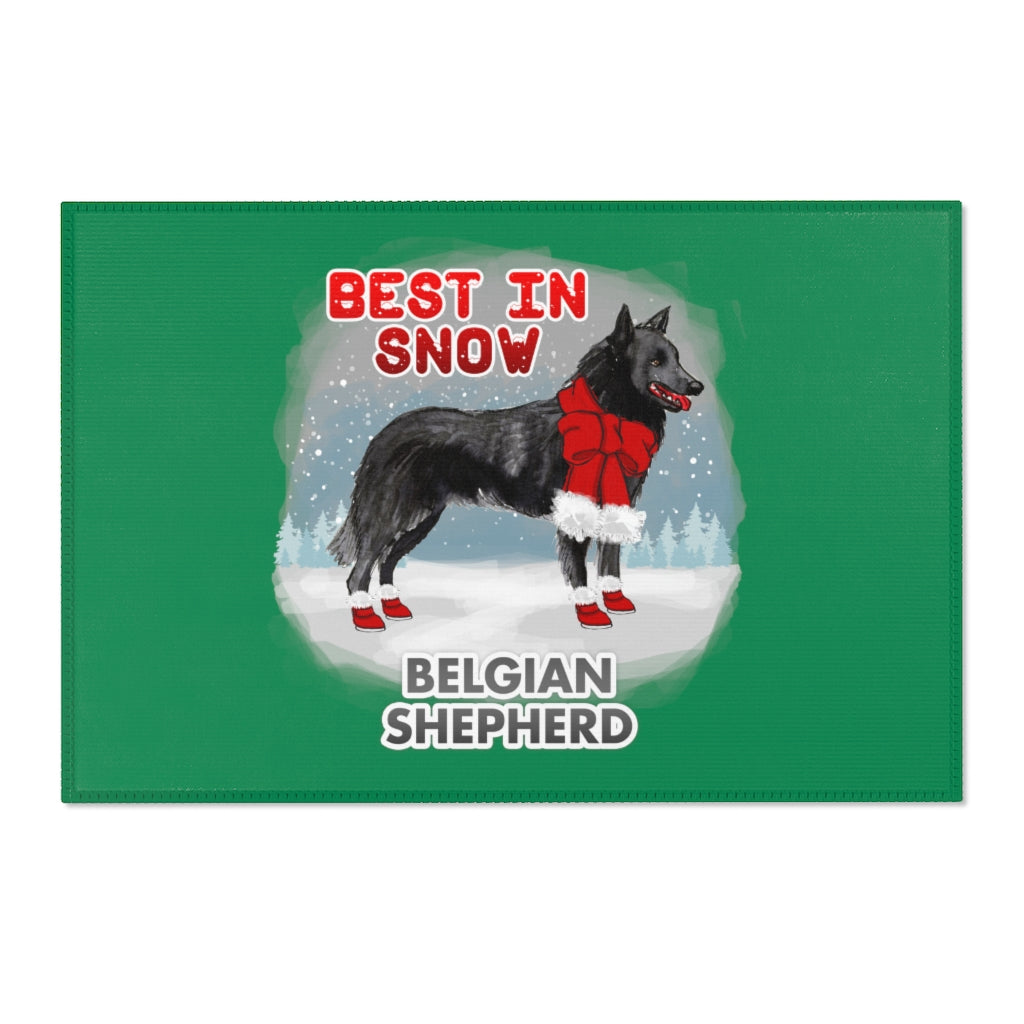 Belgian Shepherd Best In Snow Area Rug