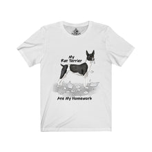 Load image into Gallery viewer, My Rat Terrier Ate My Homework Unisex Jersey Short Sleeve Tee