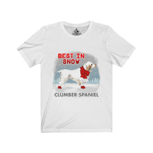 Load image into Gallery viewer, Clumber Spaniel Best In Snow Unisex Jersey Short Sleeve Tee