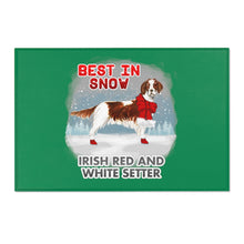 Load image into Gallery viewer, Irish Red and White Setter Best In Snow Area Rug