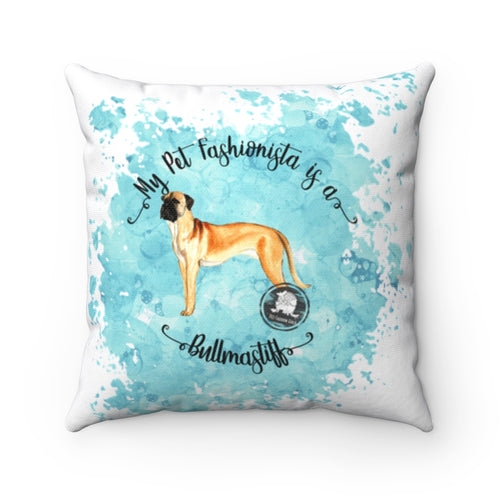Bull Mastiff Pet Fashionista Square Pillow