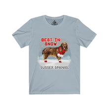 Load image into Gallery viewer, Sussex Spaniel Best In Snow Unisex Jersey Short Sleeve Tee