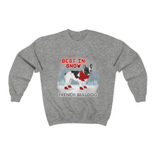 Load image into Gallery viewer, French Bulldog Best In Snow Heavy Blend™ Crewneck Sweatshirt