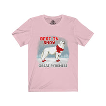 Load image into Gallery viewer, Great Pyrenees In Snow Unisex Jersey Short Sleeve Tee