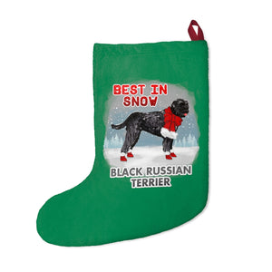 Black Russian Terrier Best In Snow Christmas Stockings