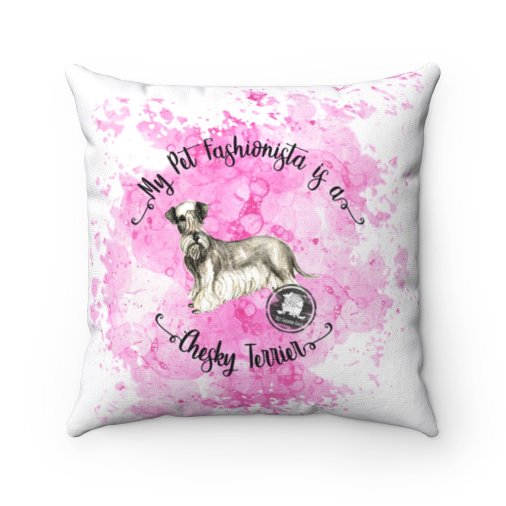 Cesky Terrier Pet Fashionista Square Pillow