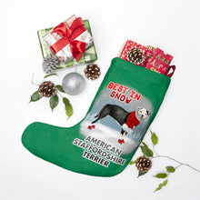 Load image into Gallery viewer, American Staffordshire Terrier Best In Snow Christmas Stockings