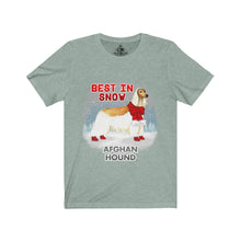 Load image into Gallery viewer, Afghan Hound Best In Snow Unisex Jersey Short Sleeve Tee