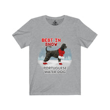 Load image into Gallery viewer, Portuguese Water Dog Best In Snow Unisex Jersey Short Sleeve Tee