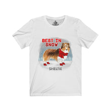 Load image into Gallery viewer, Sheltie Best In Snow Unisex Jersey Short Sleeve Tee