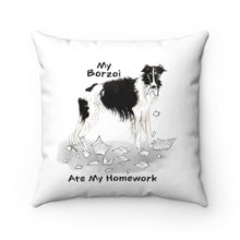Load image into Gallery viewer, My Borzoi Ate My Homework Square Pillow