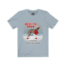 Load image into Gallery viewer, Chinese Crested Best In Snow Unisex Jersey Short Sleeve Tee