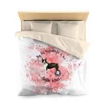 Load image into Gallery viewer, Boston Terrier Pet Fashionista Duvet Cover