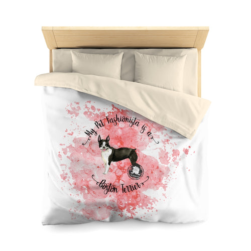 Boston Terrier Pet Fashionista Duvet Cover