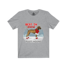 Load image into Gallery viewer, Plott Hound Best In Snow Unisex Jersey Short Sleeve Tee