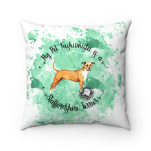 Load image into Gallery viewer, Staffordshire Terrier Pet Fashionista Square Pillow