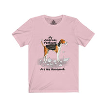 Load image into Gallery viewer, My American Foxhound Ate My Homework Unisex Jersey Short Sleeve Tee