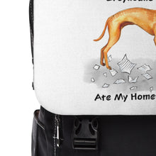 Load image into Gallery viewer, My Italian Greyhound Ate My Homework Backpack