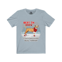 Load image into Gallery viewer, Staffordshire Bull Terrier Best In Snow Unisex Jersey Short Sleeve Tee