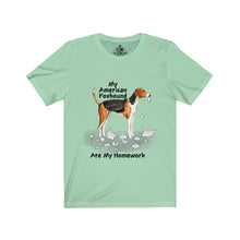 Load image into Gallery viewer, My American Foxhound Ate My Homework Unisex Jersey Short Sleeve Tee