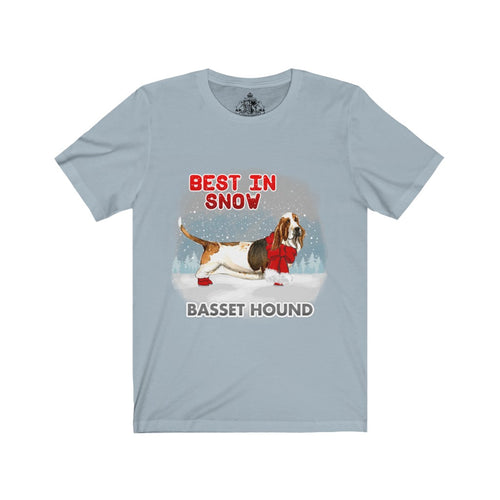 Basset Hound Best In Snow Unisex Jersey Short Sleeve Tee