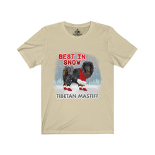 Load image into Gallery viewer, Tibetan Mastiff Best In Snow Unisex Jersey Short Sleeve Tee
