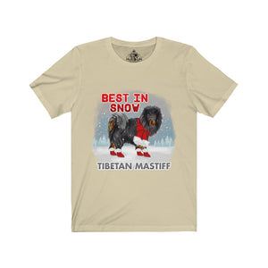 Tibetan Mastiff Best In Snow Unisex Jersey Short Sleeve Tee