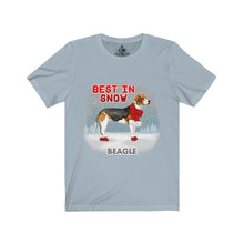 Load image into Gallery viewer, Beagle Best In Snow Unisex Jersey Short Sleeve Tee