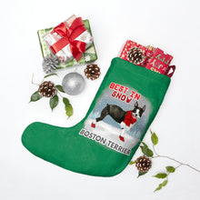 Load image into Gallery viewer, Boston Terrier Best In Snow Christmas Stockings