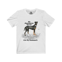 Load image into Gallery viewer, My Manchester Terrier Ate My Homework Unisex Jersey Short Sleeve Tee