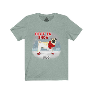Pug Best In Snow Unisex Jersey Short Sleeve Tee