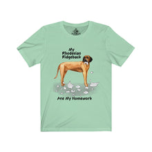 Load image into Gallery viewer, My Rhodesian Ridgeback Ate My Homework Unisex Jersey Short Sleeve Tee