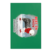 Load image into Gallery viewer, Old English Sheepdog In Snow Area Rug