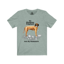 Load image into Gallery viewer, My Rhodesian Ridgeback Ate My Homework Unisex Jersey Short Sleeve Tee