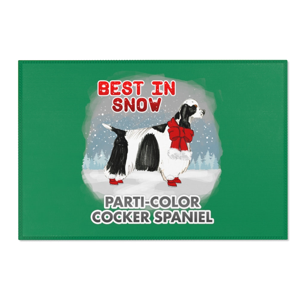 Parti-Color Cocker Spaniel Best In Snow Area Rug